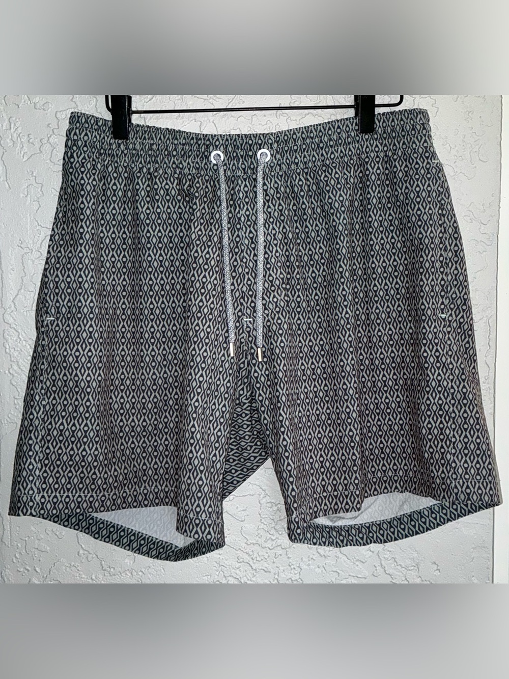 Free Planet Gray & Light Green Geo-Print Swim Trunks